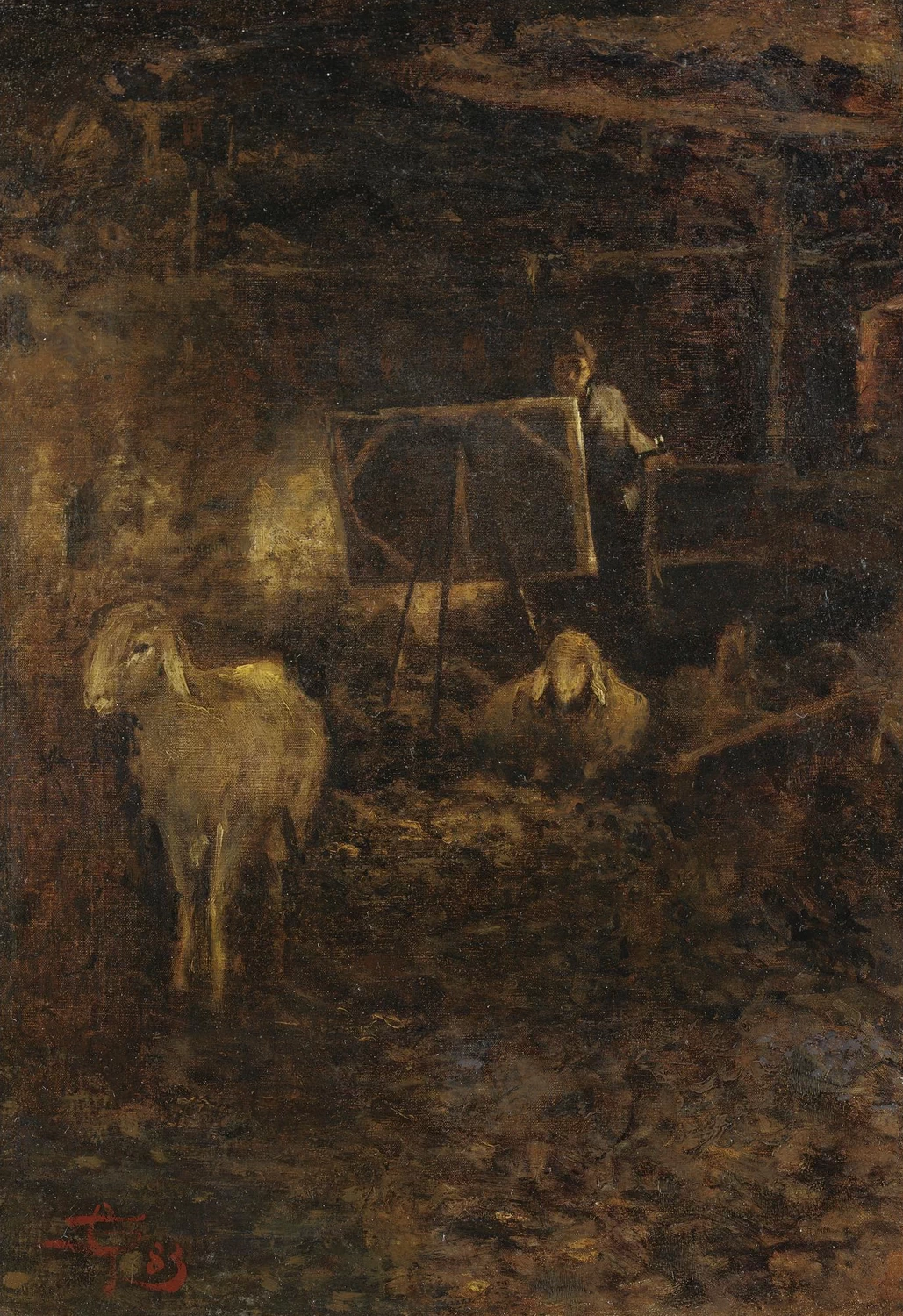 Interno di stalla [1883]